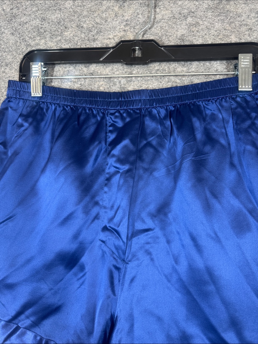 Vintage Silk Satin Royal Blue Lounge Sleep Shorts Large Y2K Minimalist Casual - Picture 3 of 11